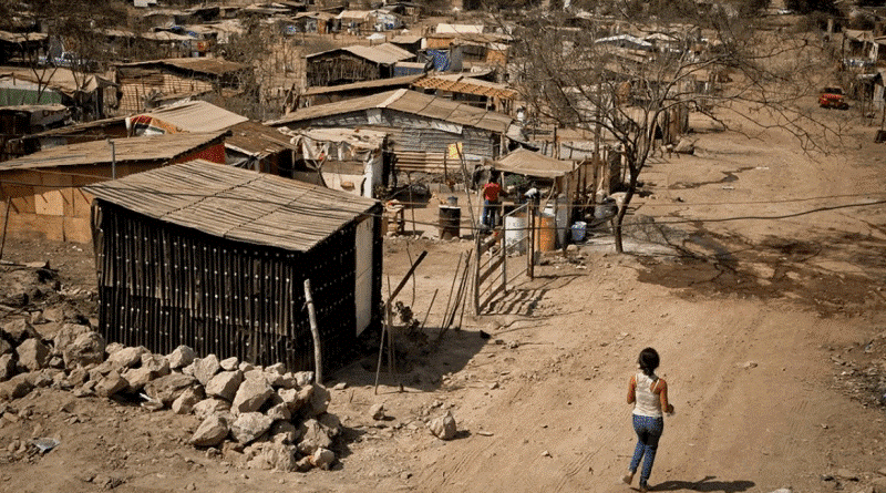 Ilustración de personas en marginación